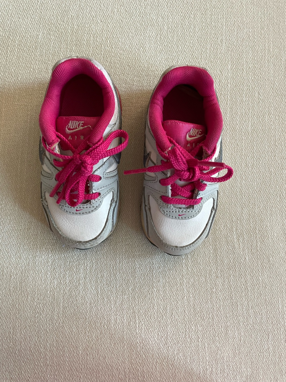 Nike Kids White and Pink Athletic Sneakers